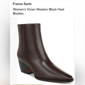 NEW Franco Sarto Vivian Western Dark Brown Ankle Booties